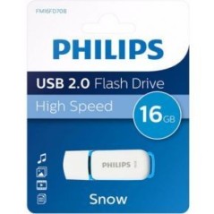 Philips FM16FD70B Snow Edition 2.0 - 16GB USB 2.0 Drive in Stunning Blue & White - Sleek, Stylish & High-Performance Storage Sol